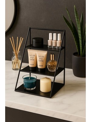 Merzana Metal Makyaj Organizeri, Metal Raf, Makyaj ve Kozmetik Düzenleyici, Metal Organizer