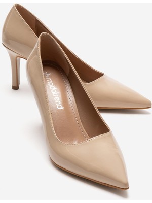 Ccway Kadın Stiletto Ayakkabı Ten Rugan