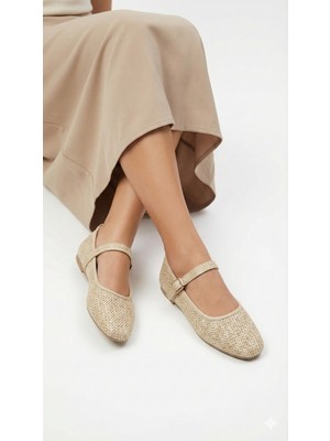 Nmoda Kadın Hasır Görünümlü Babet Ortopedik Hafif Taban Şık Yazlık Günlük Kullanım