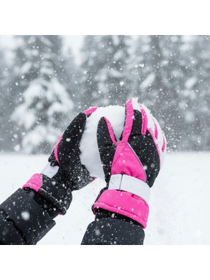Kitti Kız Çocuk Kar Eldiveni (9-16 Yaş) - Su Geçirmez, Termal Polar Astarlı ve Reflektörlü