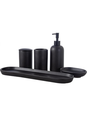 Storemax Mat Siyah 5'li Kutulu Banyo Seti