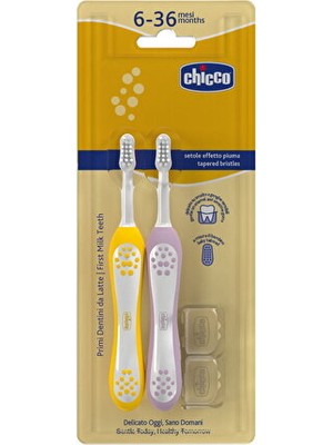 Chicco 2'li Diş Fırçası 6-36 Ay Lılac Mustard