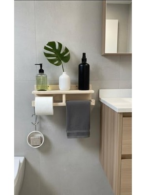 Storemax Dekorasyon Ahşap Sabunluk ve Tuvalet Kağıtlığı