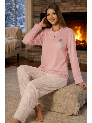 Remsa Kadın Termal Uzun Kol Pijama Takımı 4707 Pudra