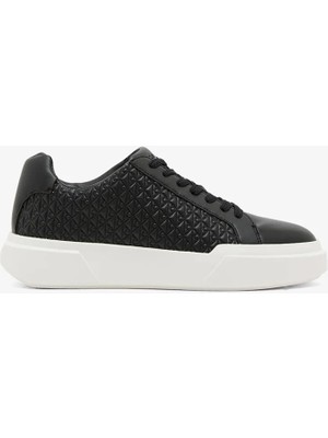 Calvin Klein Chunky Cupsole Bağcıklı Deri Tamamı Baskılı Kadın Siyah Sneaker YW0YW02058-BEH