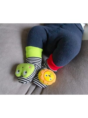 Storemax Babyjem Çıngıraklı Çorap ve Bileklik Aslan-Kurbağa
