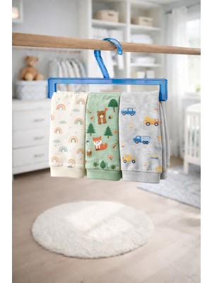 Ozzen Kırılmaz Plastik Çocuk Elbise Askı Bebek Askısı Kıyafet ve Elbise Askısı Mavi Renk