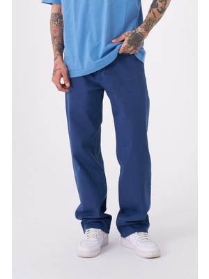 Machinist Dyed Baggy Gabardin Jeans Pantolon Gece Mavisi