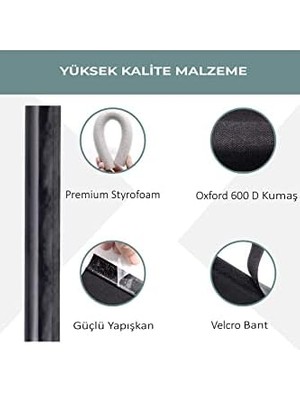 Storemax Kapı Altı Rüzgar Önleyici Isı Yalıtım Süngeri Eşik Altlığı Rüzgarlık Stoper Toz Soğuk Sünger Tek Taraflı Çelik Kapı Dış Kapı