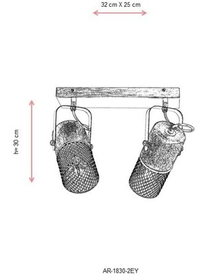 Storemax AR-60265-2EY Eskitme Kaplama Modern Avize E27 Metal Ahşap 32X25CM