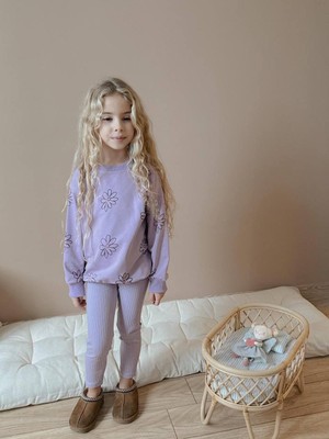 Yiğit Butik Çiçek Desenli Taytlı Kız Çocuk Takım