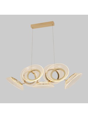 Avonni AV-55002-7S Sarı Kaplama Klasik Avize LED Metal Pleksi 120X40 cm