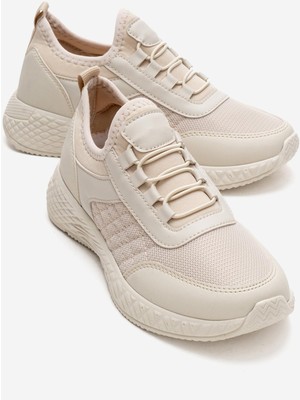 Ccway Kadın Anorak Spor Ayakkabı Bej Bej