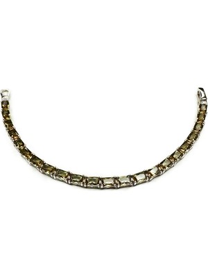 Angelviva 925 Ayar Gümüş Renk Değiştiren Zultanit Taşlı Su Yolu Kadın Bileklik - Rodyum Kaplama 20 cm Tennis Bracelet Sevgililer Günü, Doğum Günü, Yıldönümü Hediyesi