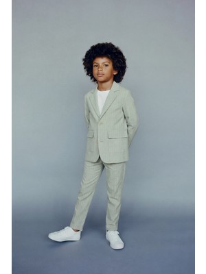 Magu Erkek Çocuk Yeşil Ceket ve Pantolon Takım Tişört Dahil