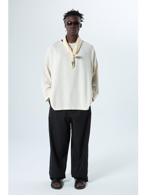 Vamos %100 Keten Baggy Pantolon Siyah