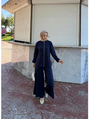 Trendparis Önden Fermuarlı Spor-Şık Ikili Takım