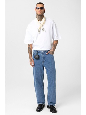 Vamos Baggy Fıt Jean Açık Mavi Melanj