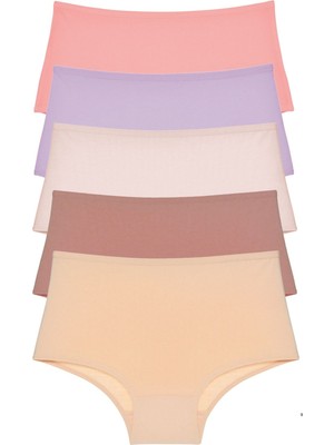 Donaluxe Kadın Külot , Kadın Yüksek Bel Soft Pamuklu Kumaş 5'li Külot Slpvt