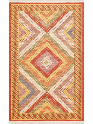 Akbel Halı Nomad NMD 10 Kırmızı - Çift Taraflı Yıkanabilir Kilim | Otantik Kilim