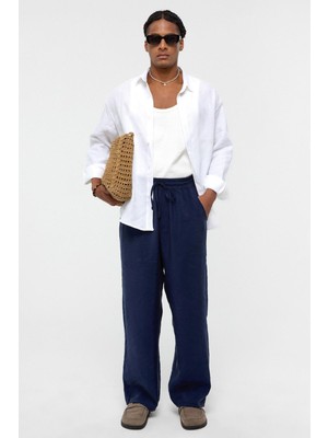 Vamos Baggy Fit Modal Kumaş Pantolon Lacivert