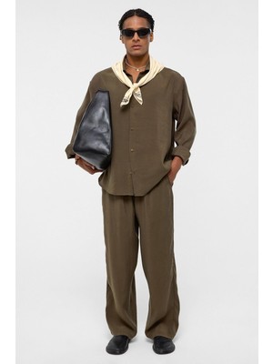 Vamos Baggy Fit Modal Kumaş Pantolon Haki