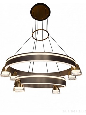 Avonni AV-7028-CRS6387 Kahverengi Boya Modern Avize LED Metal Cam 60 cm