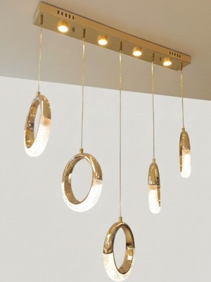 Avonni AV-7044-017-5-YM Sarı Kaplama Modern Avize LED Metal Pleksi 70X20 cm