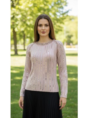 Rabiossa Taşlı Triko Bluz Ithal