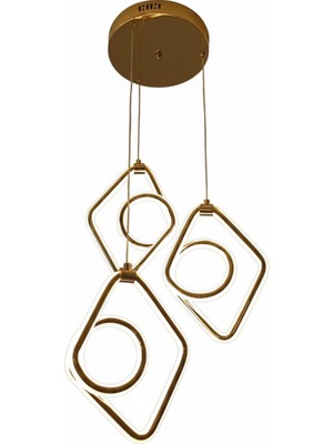 Avonni AV-7028-CRS9912-3YV Sarı Kaplama Modern Avize LED Metal 40 cm