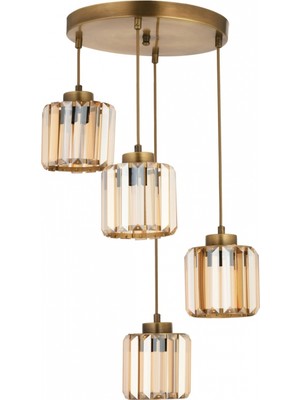 Avonni AV-7013-383-4Y-E Eskitme Kaplama Modern Avize E27 Metal Kristal 30 cm