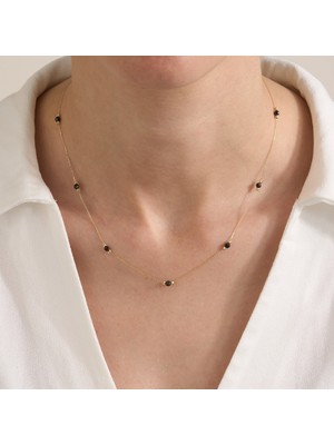 Gold Marley 14 Ayar Minimal Boncuk Detaylı Zarif Altın Kolye