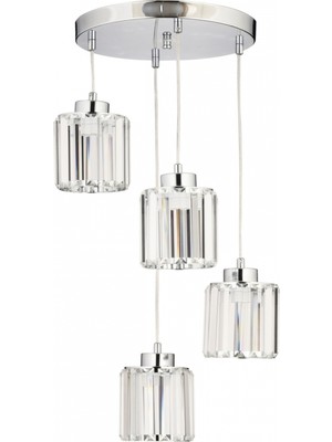 Avonni AV-7013-383-4Y-K Krom Kaplama Modern Avize E27 Metal Kristal 30 cm