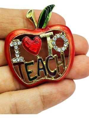 BB Bi Butik Shop Öğretmenlere Özel I Love To Teach Elma Broş