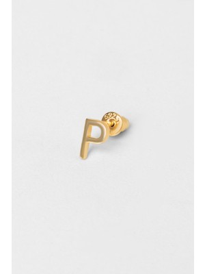 So CHIC My Story P Harfi 18 Ayar Sarı Altın Kaplama Gümüş Tek Küpe