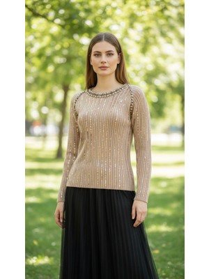 Rabiossa Taşlı Triko Bluz Ithal