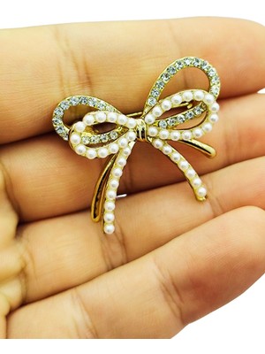 BB Bi Butik Shop Inci Detaylı Fiyonk Broş