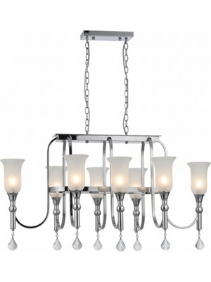 Avonni AV-4296-8KY Krom Kaplama Modern Avize E14 Metal Cam 110X60 cm