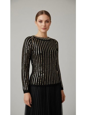 Rabiossa Taşlı Triko Bluz Ithal