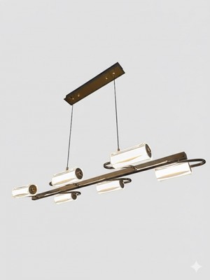 Avonni AV-7028-CRS210-6L Sarı Kaplama Modern Avize LED Metal Cam 100X35 cm