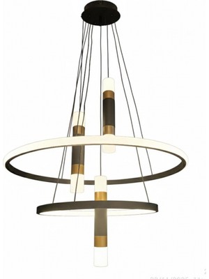 Avonni AV-7031-ML40046-58W Siyah Boya Modern Avize LED Metal 55 cm