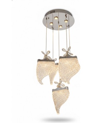 Avonni AV-7044-2073-5K Krom Kaplama Modern Avize LED Metal Cam 35 cm