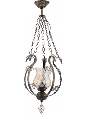 Avonni AV-65119-BSY Siyah Boya Klasik Avize E27 Metal Cam 30 cm