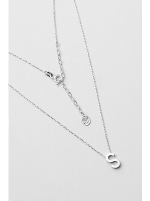 So CHIC My Story S Harfi 18 Ayar Beyaz Altın Kaplama 45 Cm Gümüş Kolye