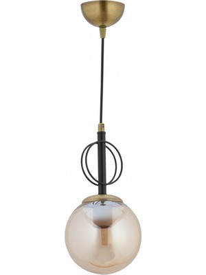 Avonni AV-7013-568-TE Eskitme Kaplama Modern Avize E27 Metal Cam H: 60 cm, Ø: 14 cm