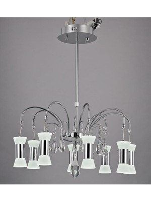 Avonni AV-5141-8K Krom Kaplama Modern Avize LED Metal Cam 50 cm