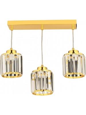Avonni AV-7013-383-3S-S Gold Kaplama Modern Avize E27 Metal Kristal 30X12 cm