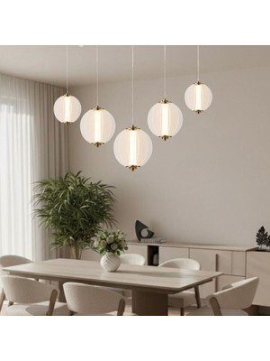 Apliqa Penny 90 Watt 5'li Sıralı Bakır LED Sarkıt Avize