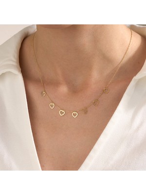 Gold Marley 14 Ayar Altın Ince Love Chain Kolye