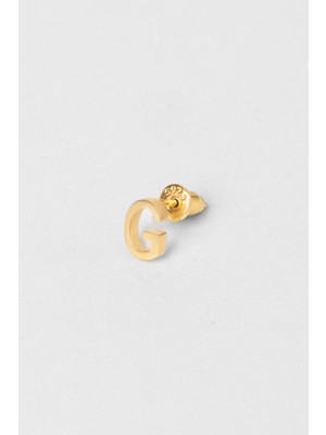 So CHIC My Story G Harfi 18 Ayar Sarı Altın Kaplama Gümüş Tek Küpe